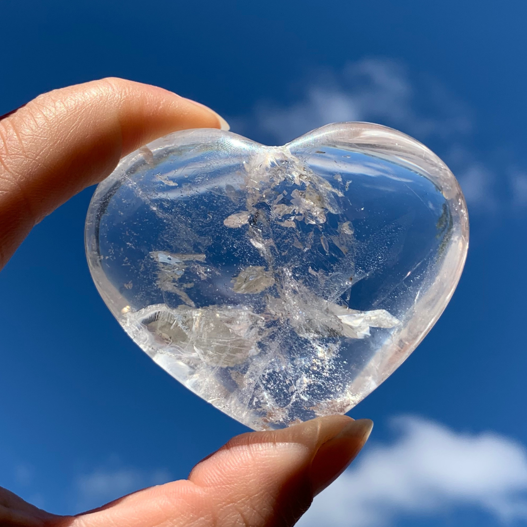 Clear Quartz Hearts