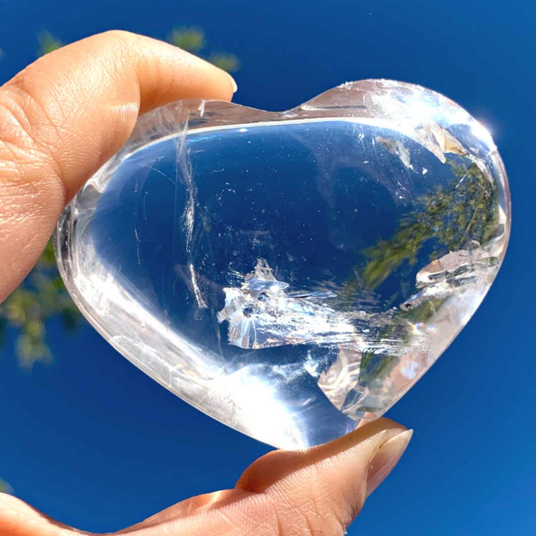 Clear Quartz Hearts