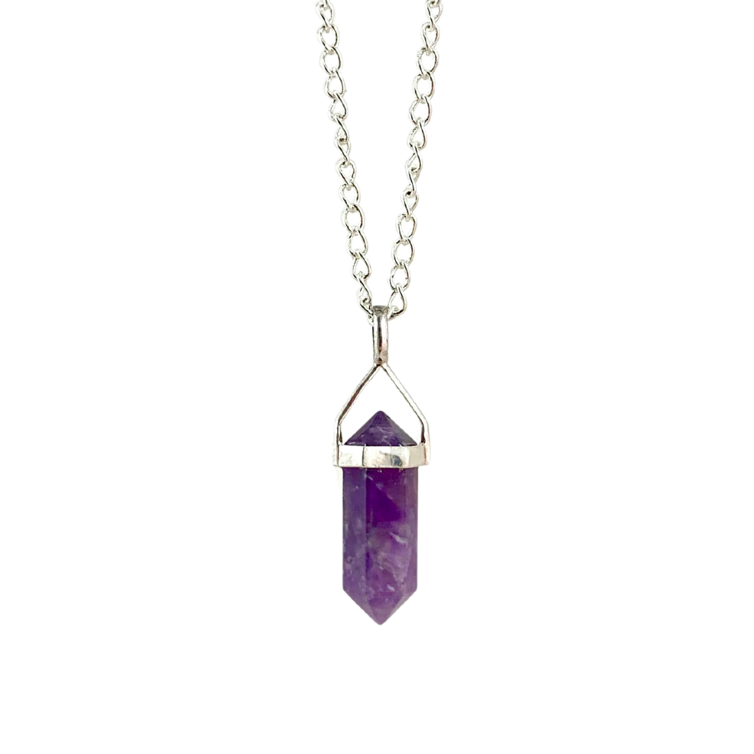 Dark Amethyst Double Terminated Pendant 20mm