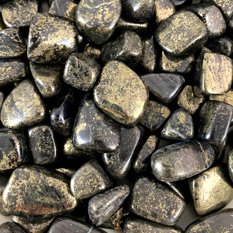 Pyrite with Magnetite (Healers Gold) Tumbled Stones