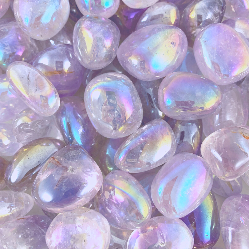 Quartz, Amethyst Rainbow Tumbled Stones