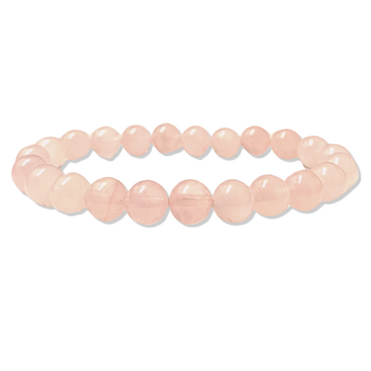 Rose Quartz Round Bead Bracelet