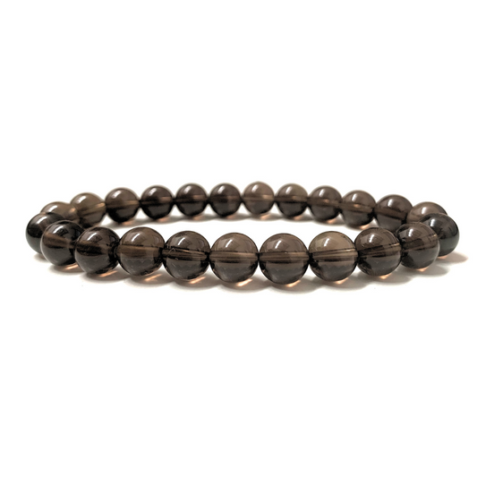 Smokey Quartz Round Bead Bracelet