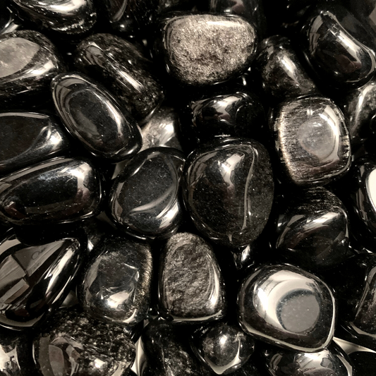 Obsidian, Silver Sheen Tumbled Stones