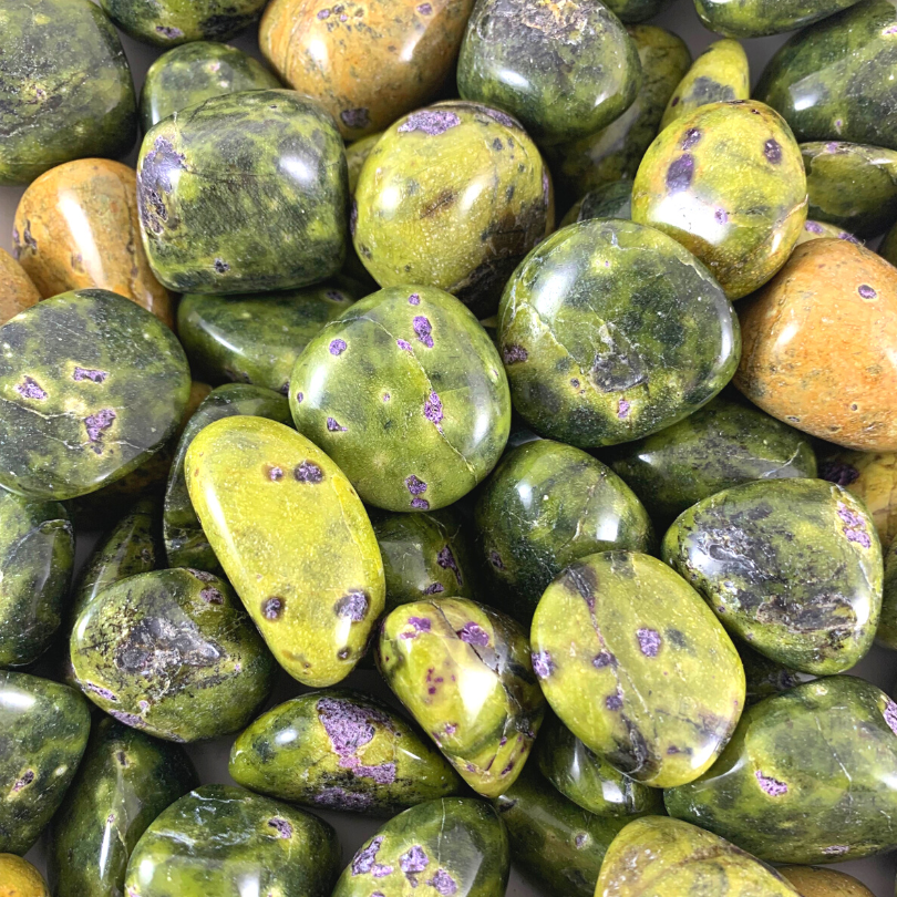 Stichtite in Serpentine Tumbled Stones